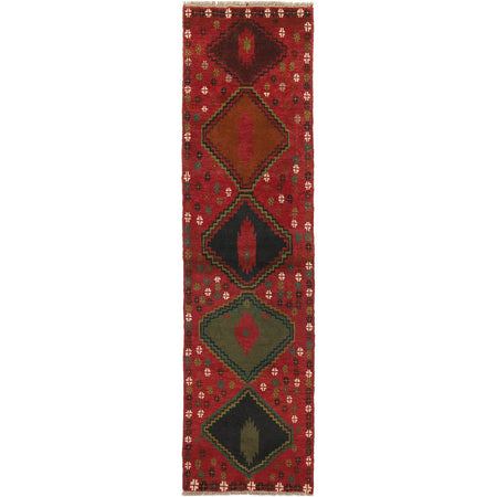 Baluchi Runner Rug Handmade Red 10' Runner