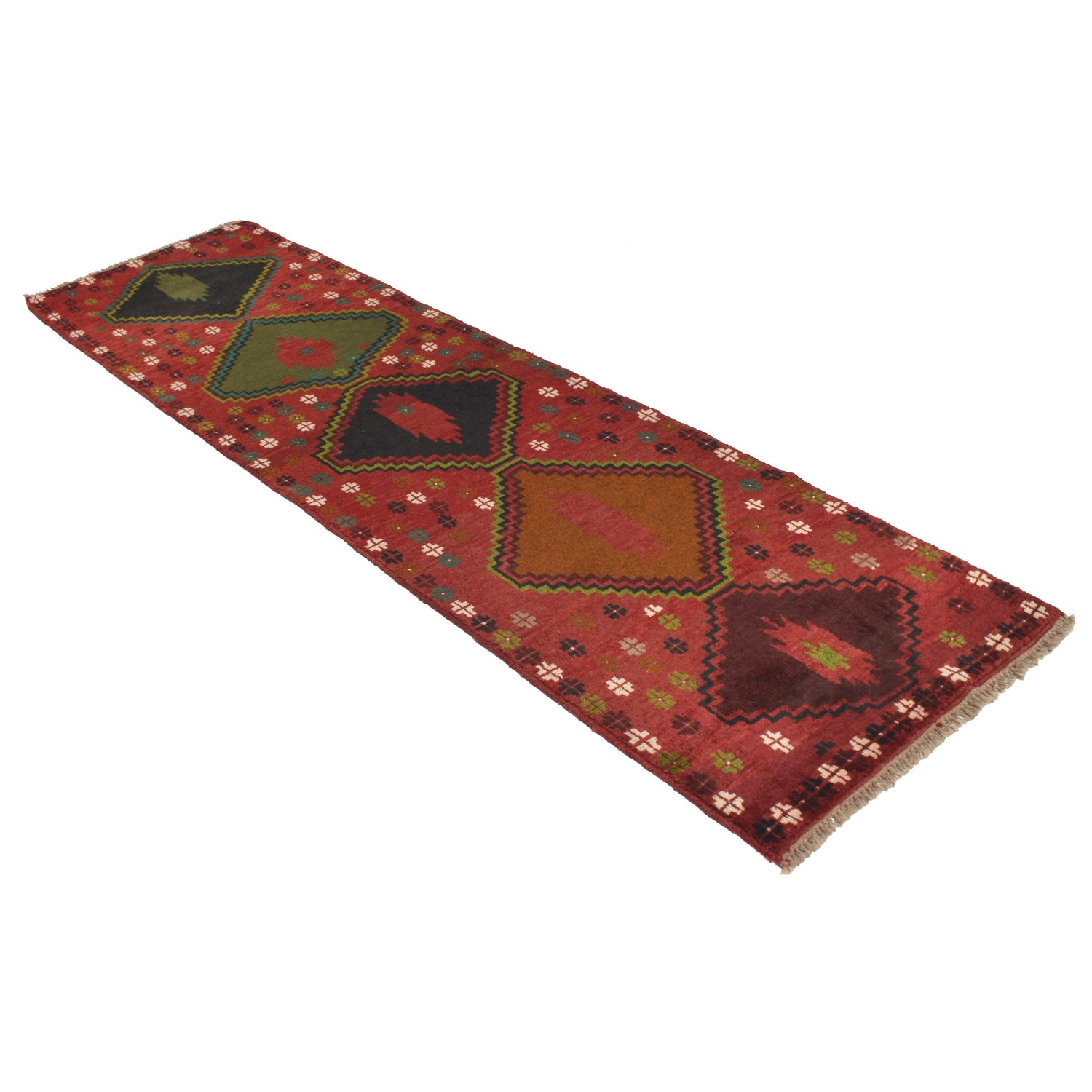 Baluchi Runner Rug Handmade Red 10' Runner