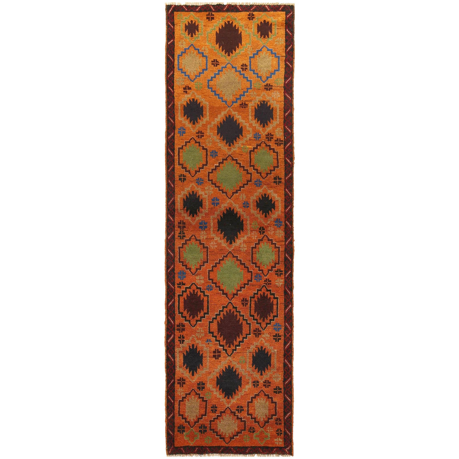 Baluchi Runner Rug Handmade Orange 10' Runner