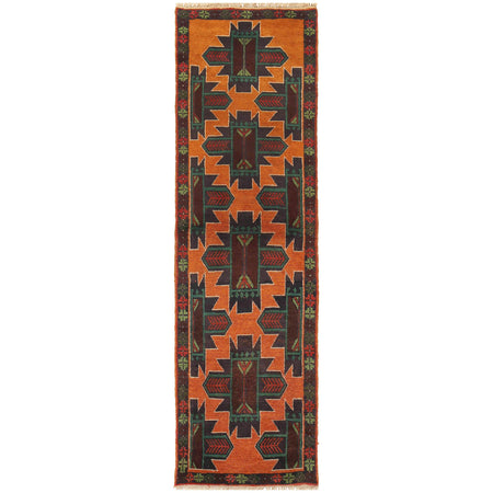 Baluchi Runner Rug Handmade Orange 8' Runner