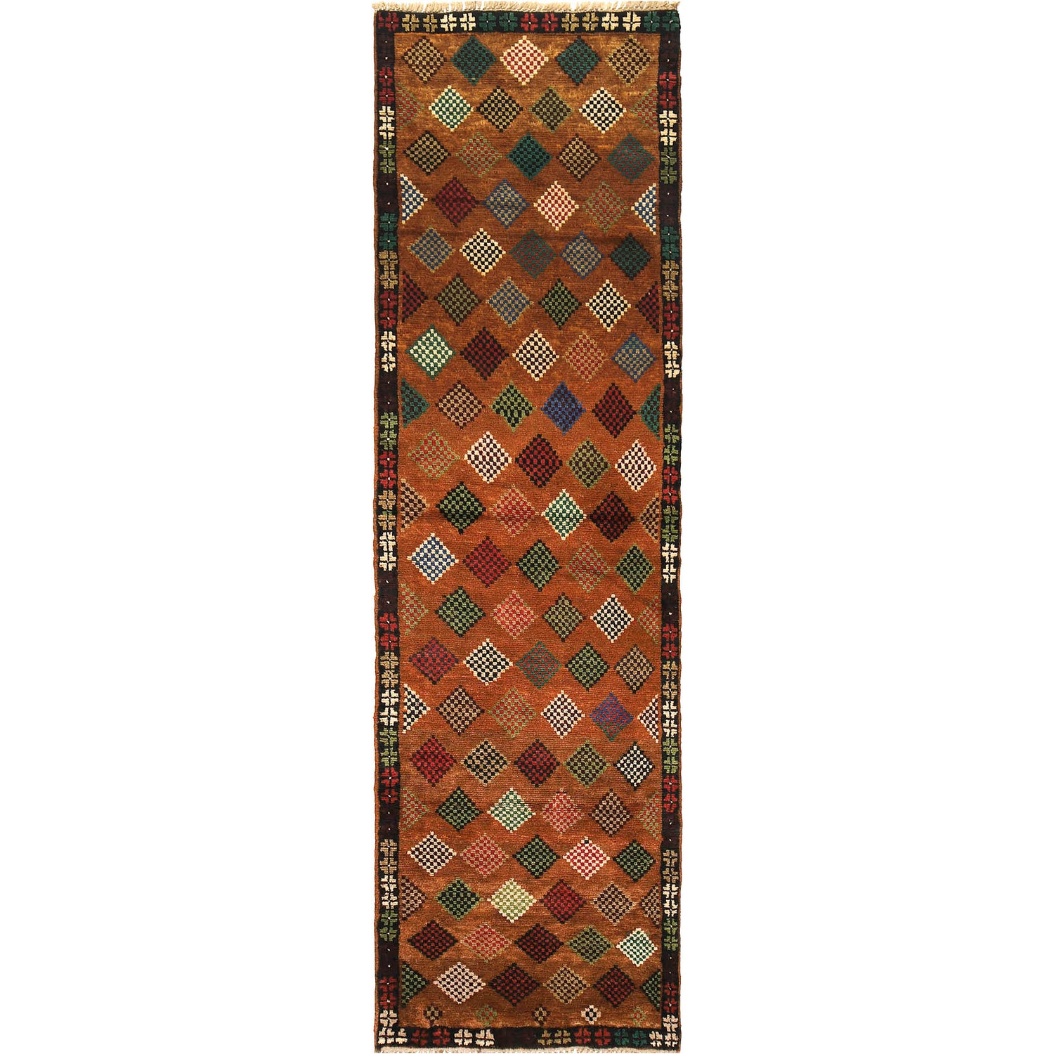 Baluchi Runner Rug Handmade Orange 10' Runner