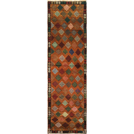 Baluchi Runner Rug Handmade Orange 10' Runner