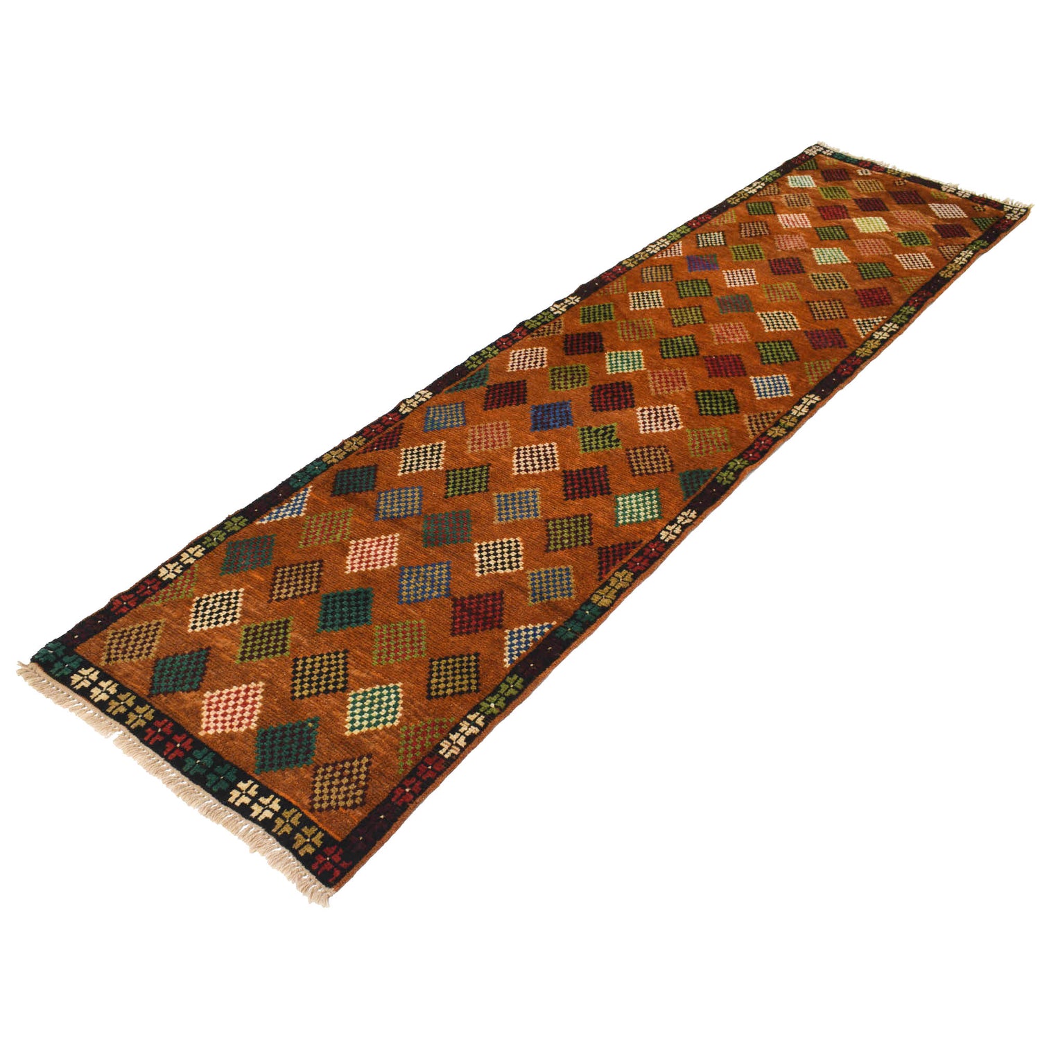 Baluchi Runner Rug Handmade Orange 10' Runner