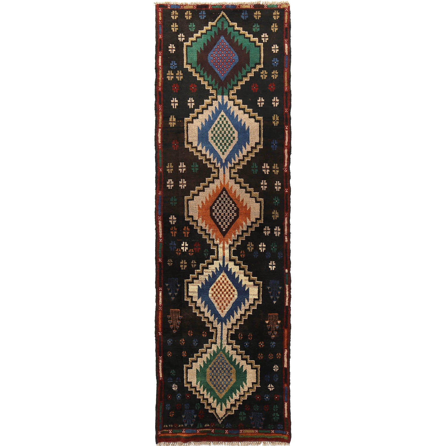 Baluchi Runner Rug Handmade Multi 10' Runner