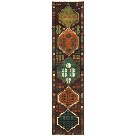Baluchi Runner Rug Handmade Multi 10' Runner