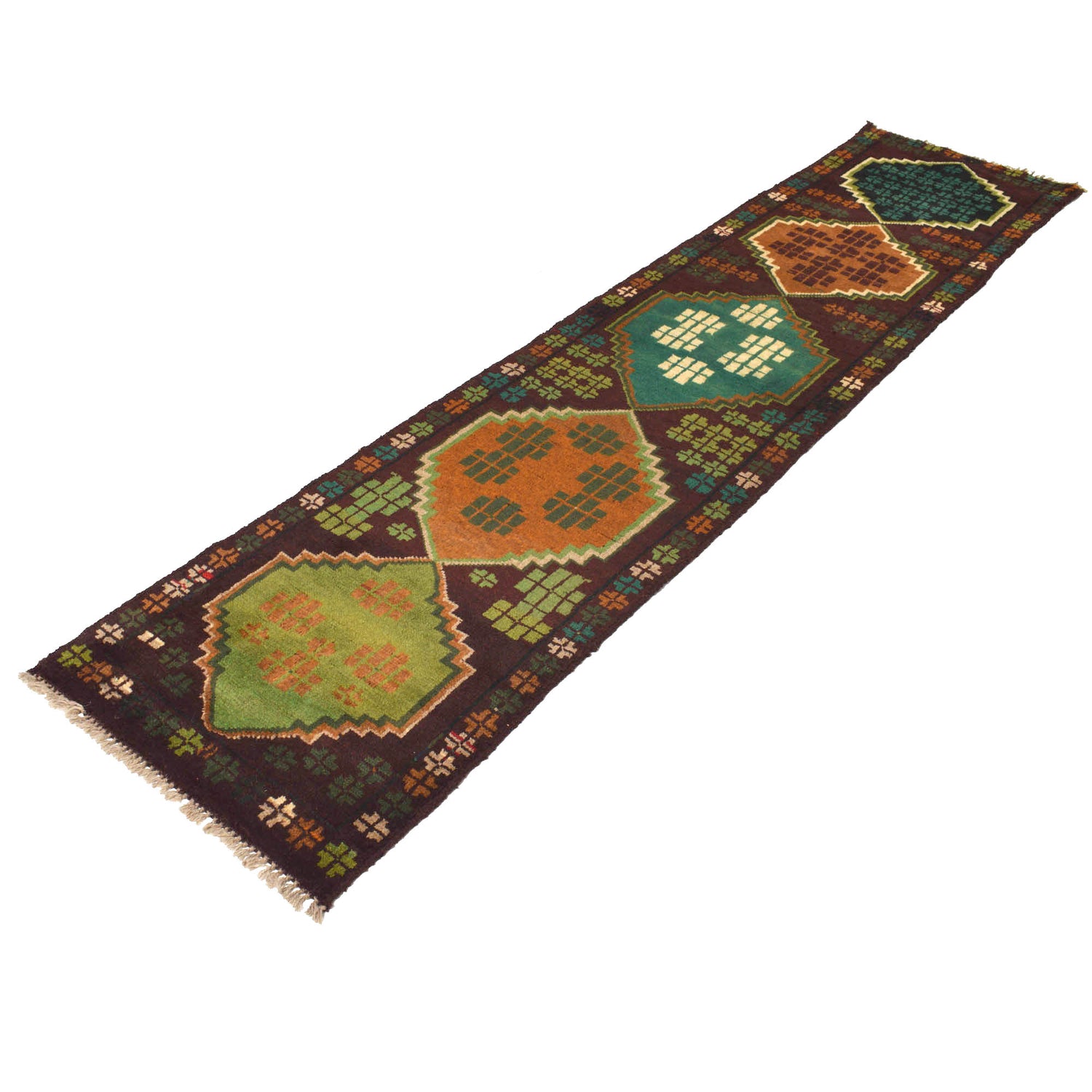 Baluchi Runner Rug Handmade Multi 10' Runner