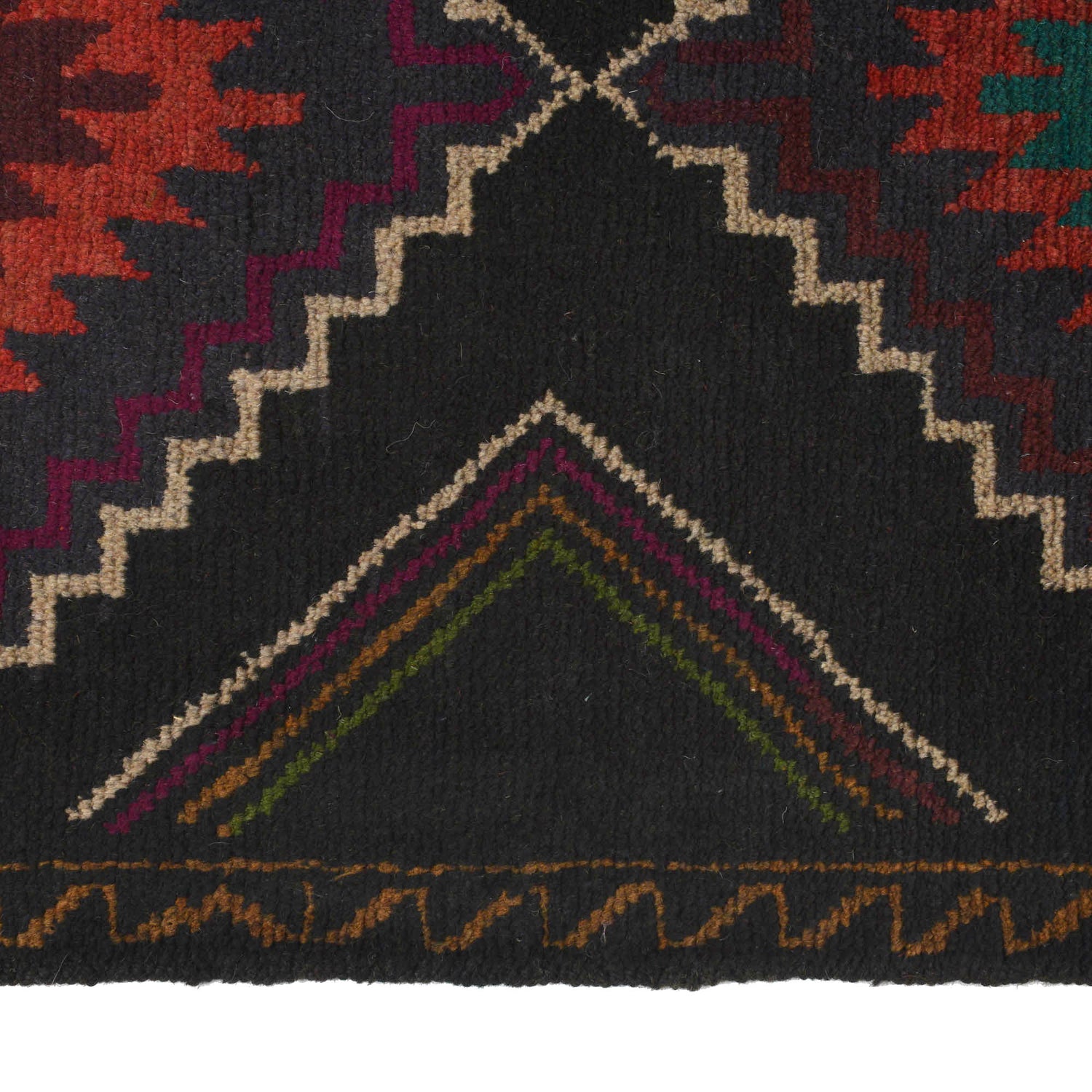 Baluchi Runner Rug Handmade Black 8' Runner