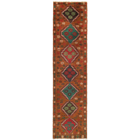Baluchi Runner Rug Handmade Orange 10' Runner