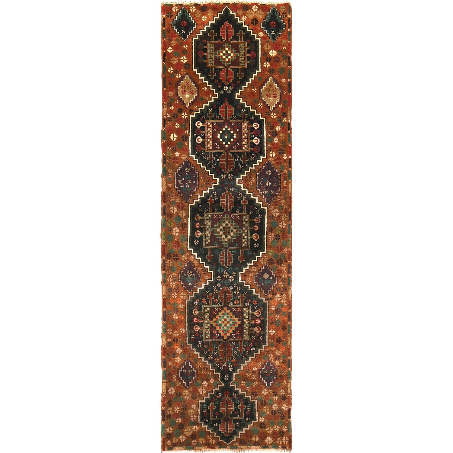 Baluchi Runner Rug Handmade Orange 10' Runner