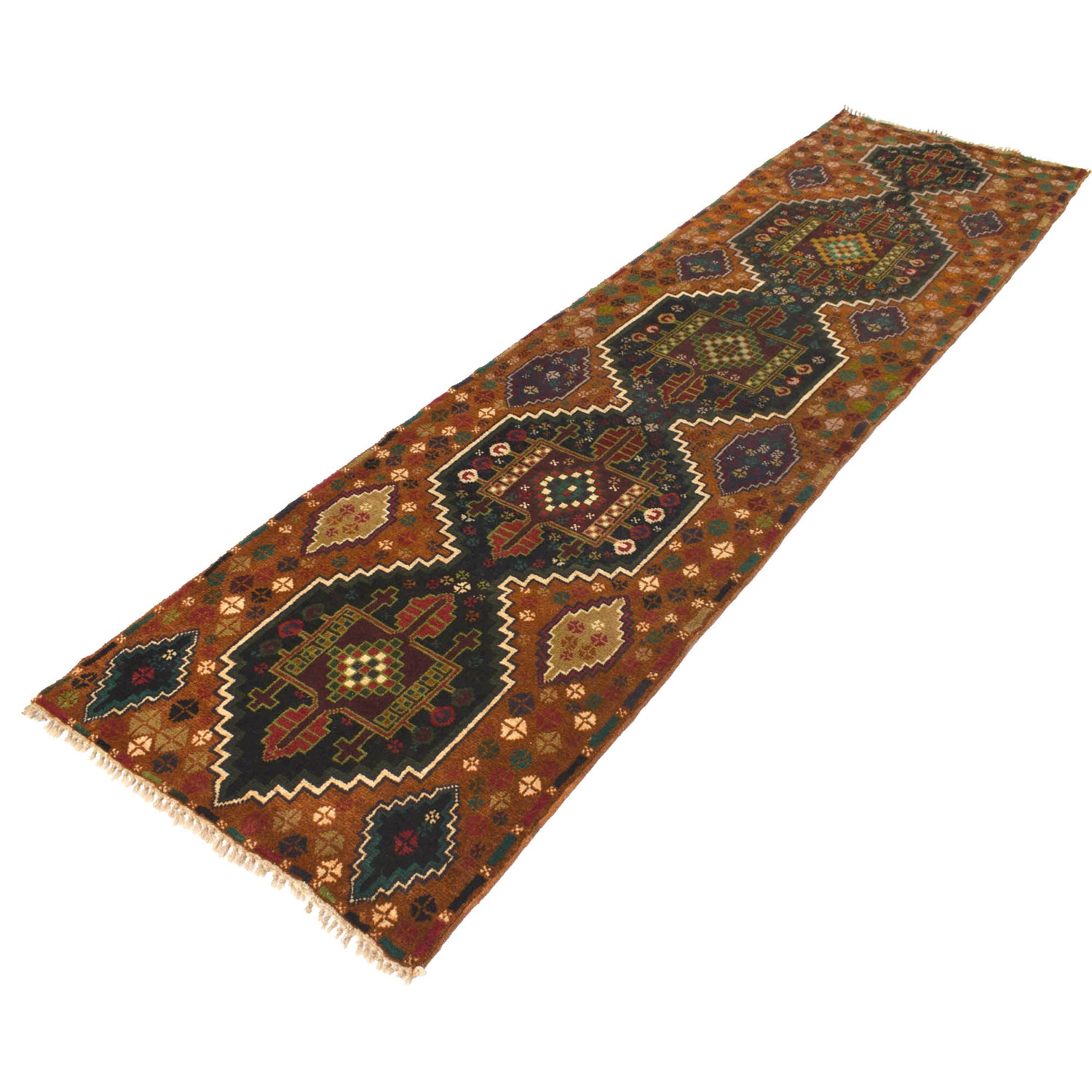 Baluchi Runner Rug Handmade Orange 10' Runner