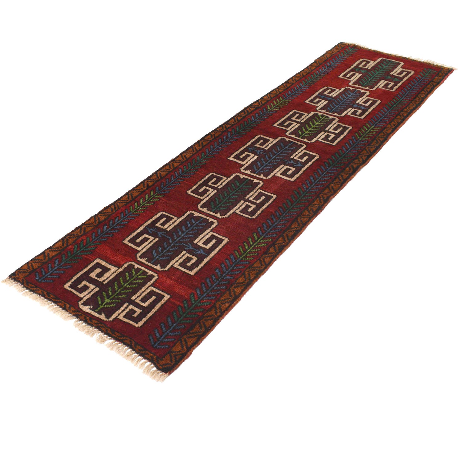 Baluchi Runner Rug Handmade Red 8' Runner
