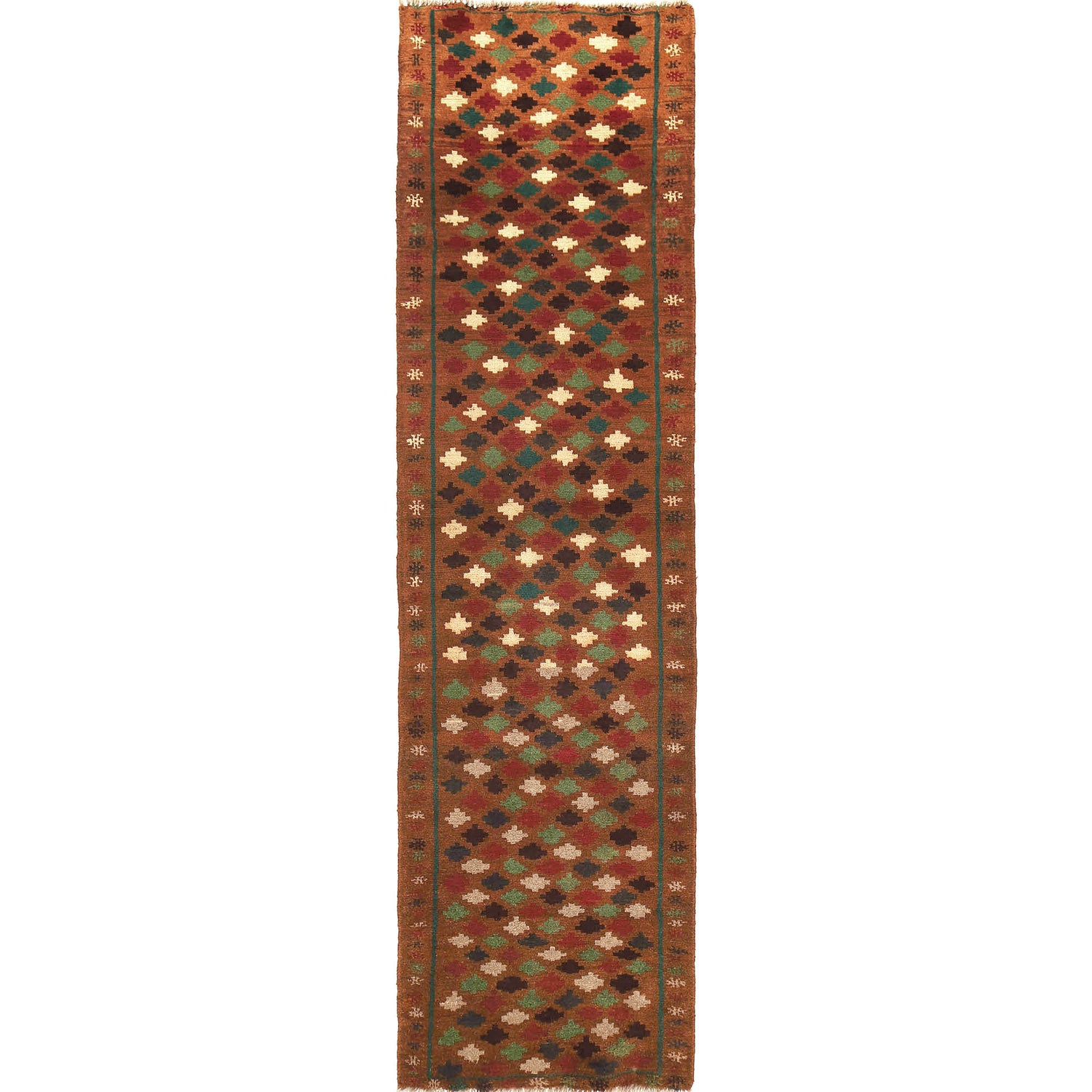 Baluchi Runner Rug Handmade Orange 10' Runner