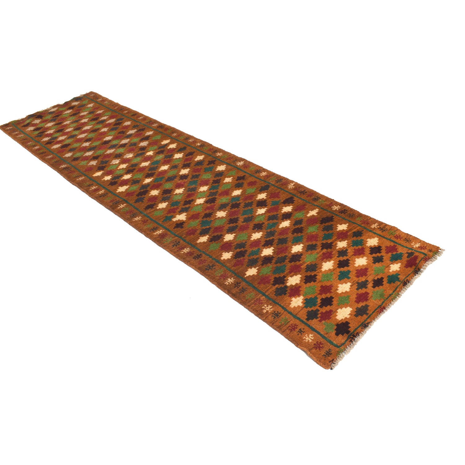Baluchi Runner Rug Handmade Orange 10' Runner