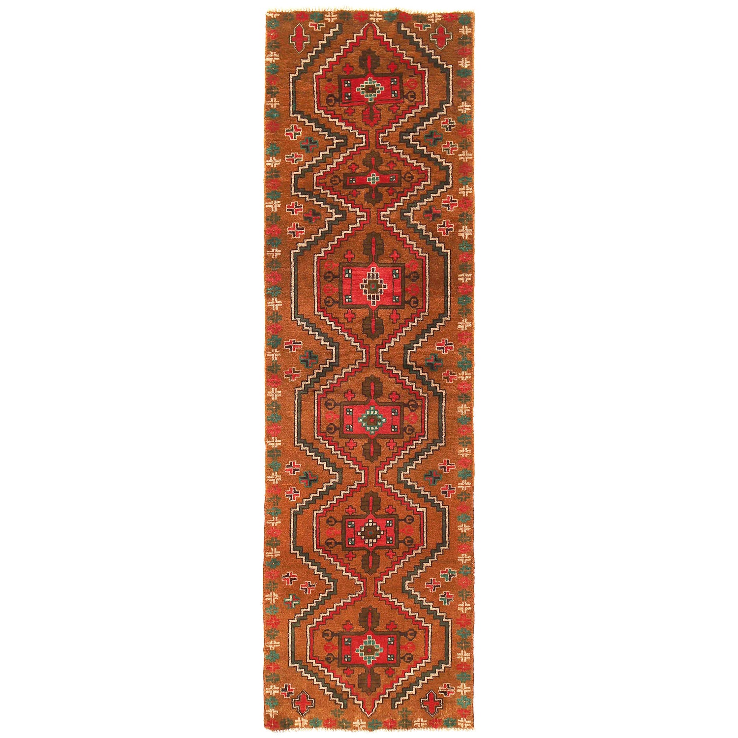 Baluchi Runner Rug Handmade Orange 10' Runner