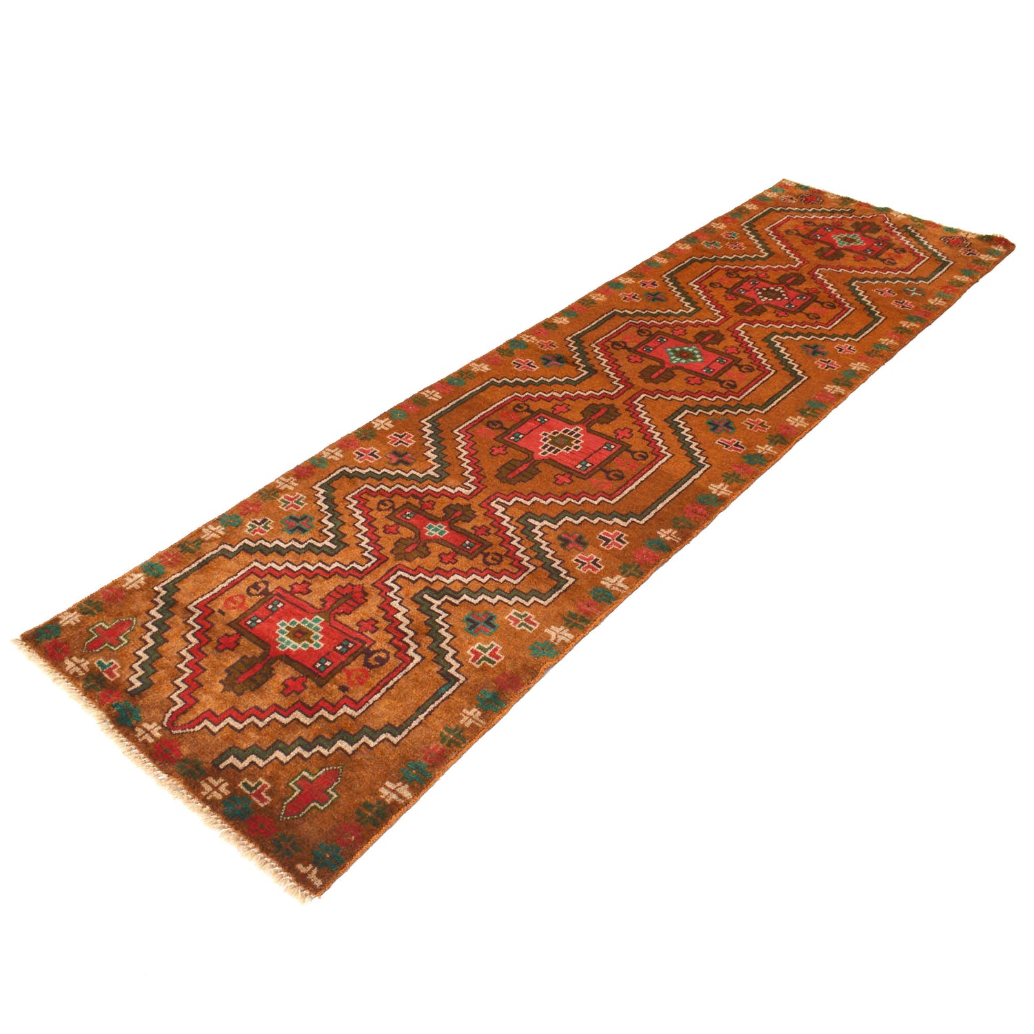 Baluchi Runner Rug Handmade Orange 10' Runner