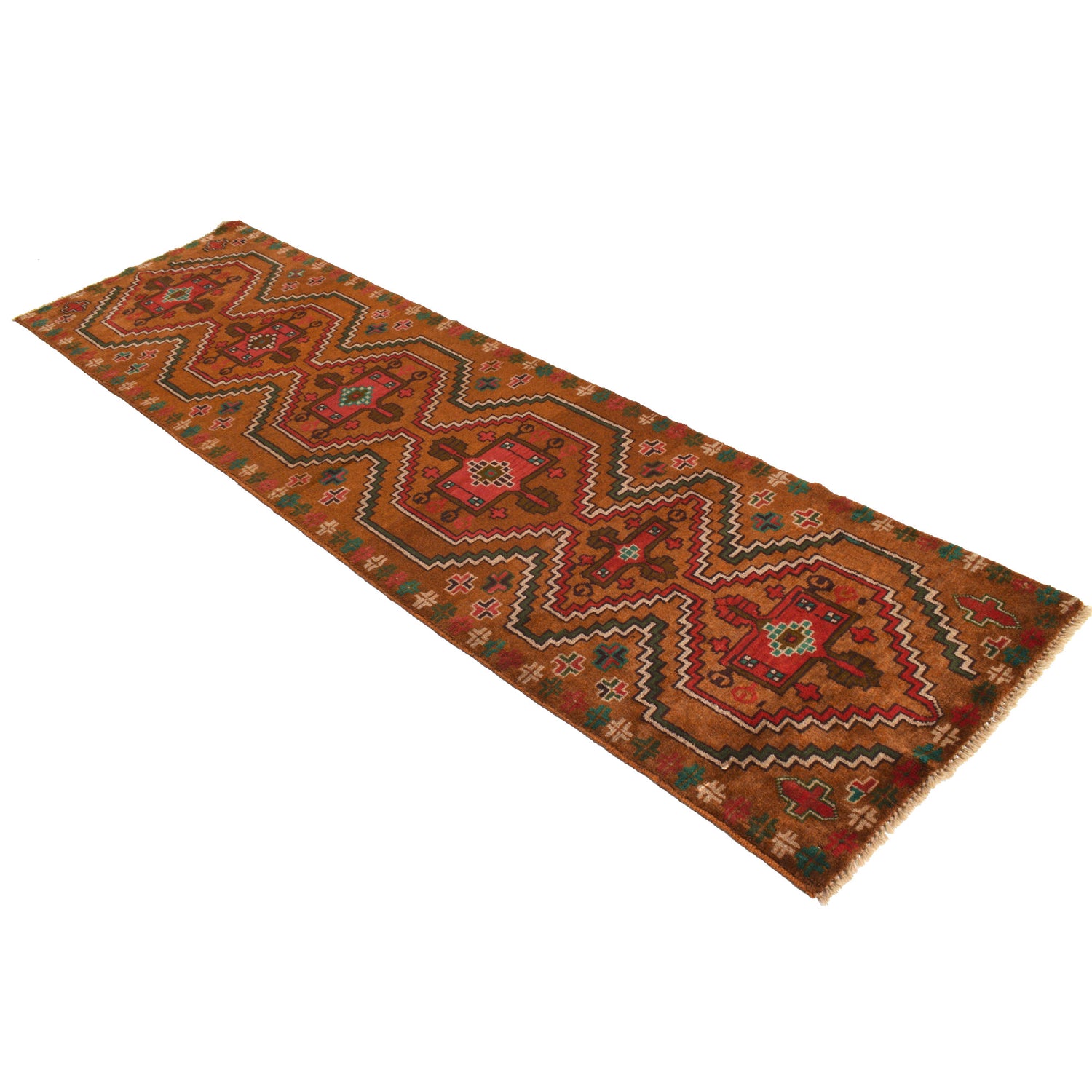 Baluchi Runner Rug Handmade Orange 10' Runner