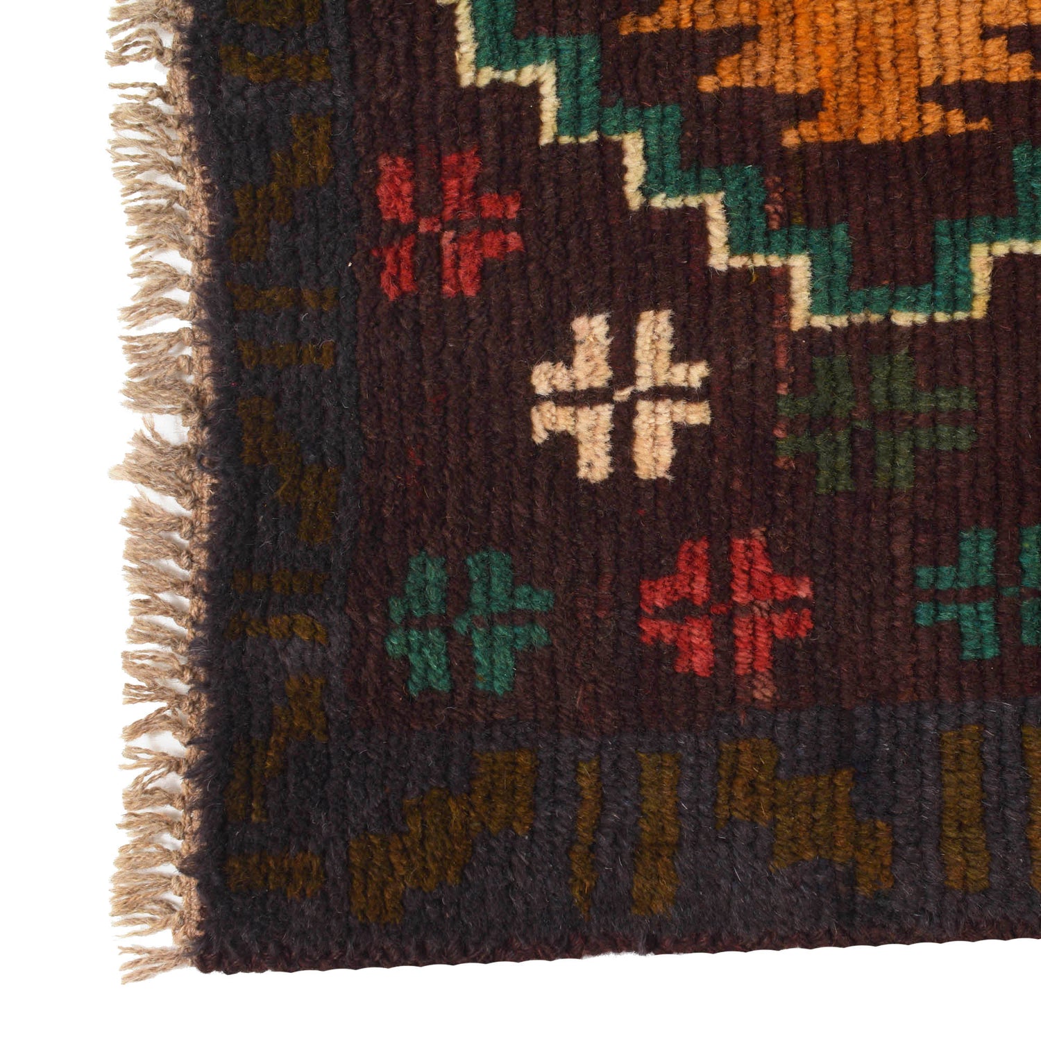 Baluchi Runner Rug Handmade Chocolate 10' Runner