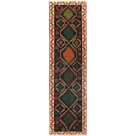 Baluchi Runner Rug Handmade Black 10' Runner