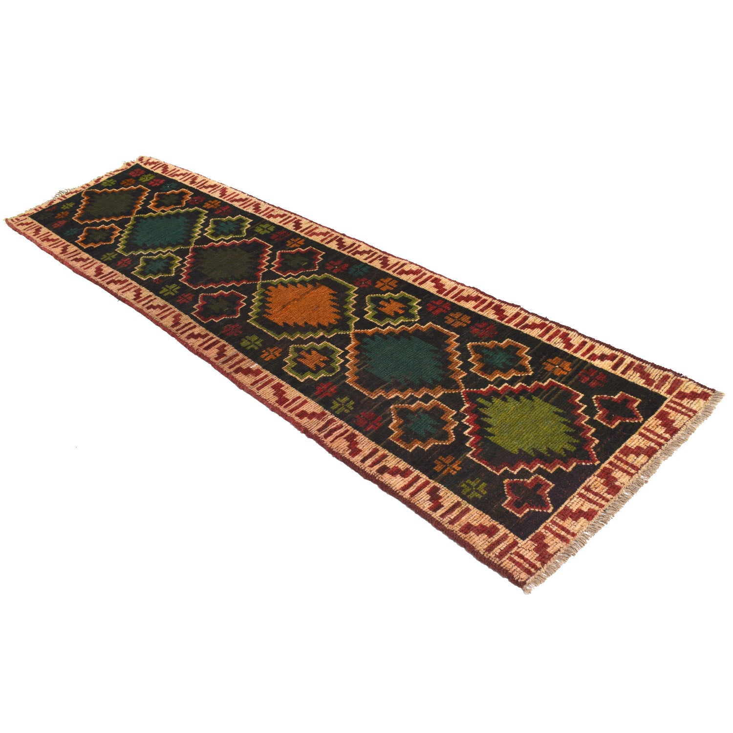 Baluchi Runner Rug Handmade Black 10' Runner