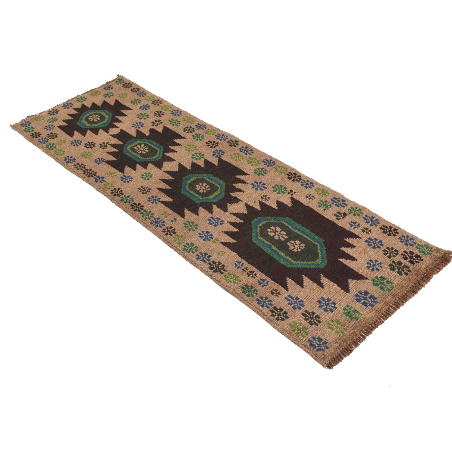 Baluchi Runner Rug Handmade Beige 6' Runner