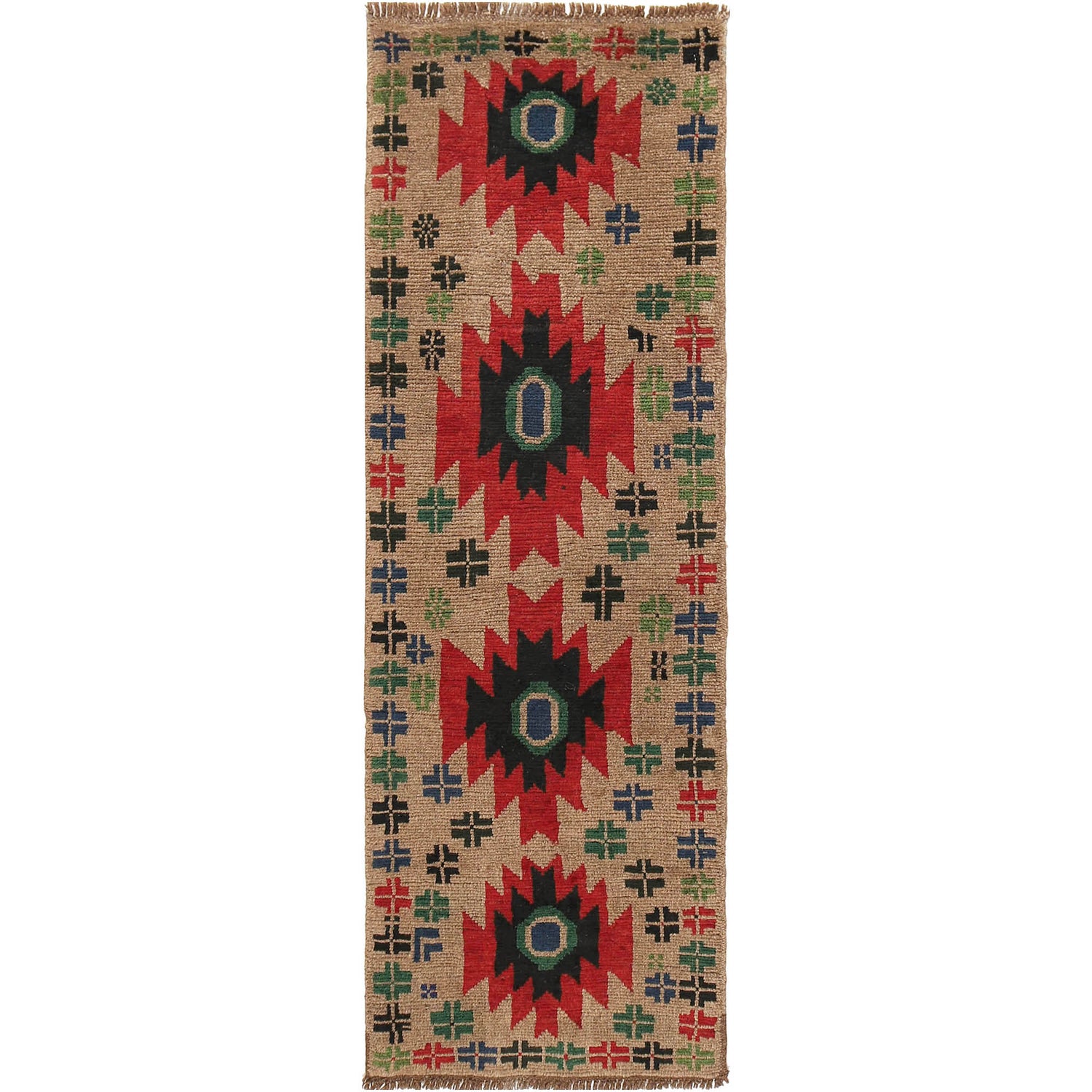 Baluchi Runner Rug Handmade Beige 6' Runner