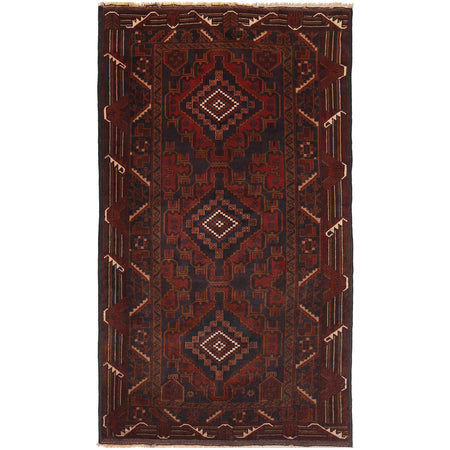 Baluchi Rug Handmade Multi Geometric 4x6 ft