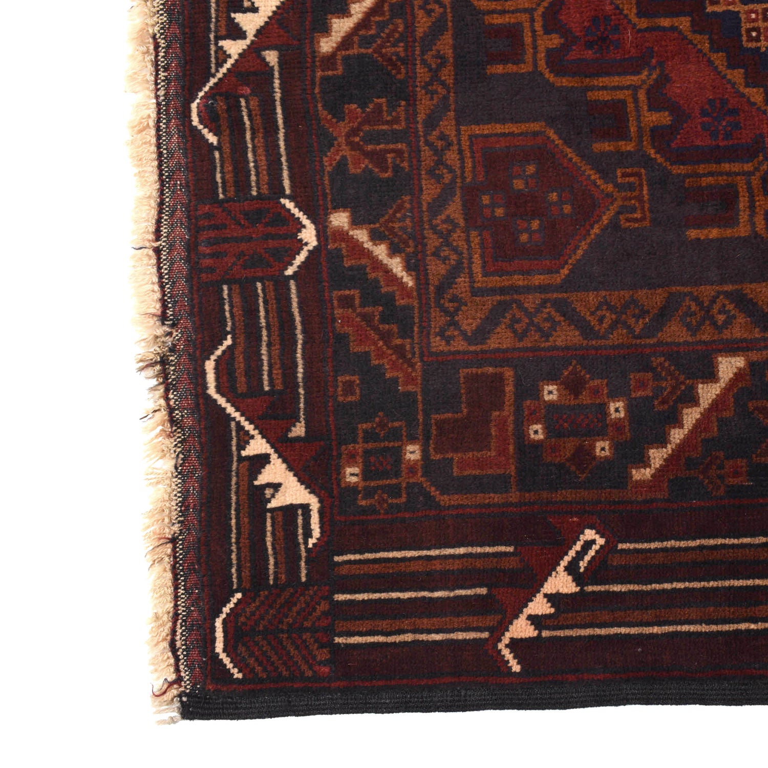 Baluchi Rug Handmade Multi Geometric 4x6 ft