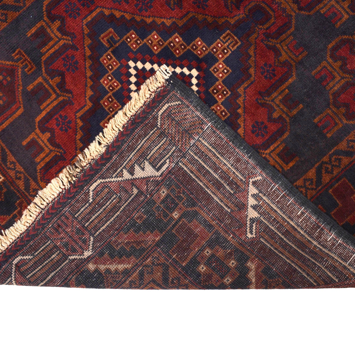 Baluchi Rug Handmade Multi Geometric 4x6 ft