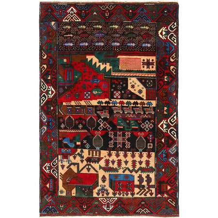 Pictorial Rug Handmade Multi Design
