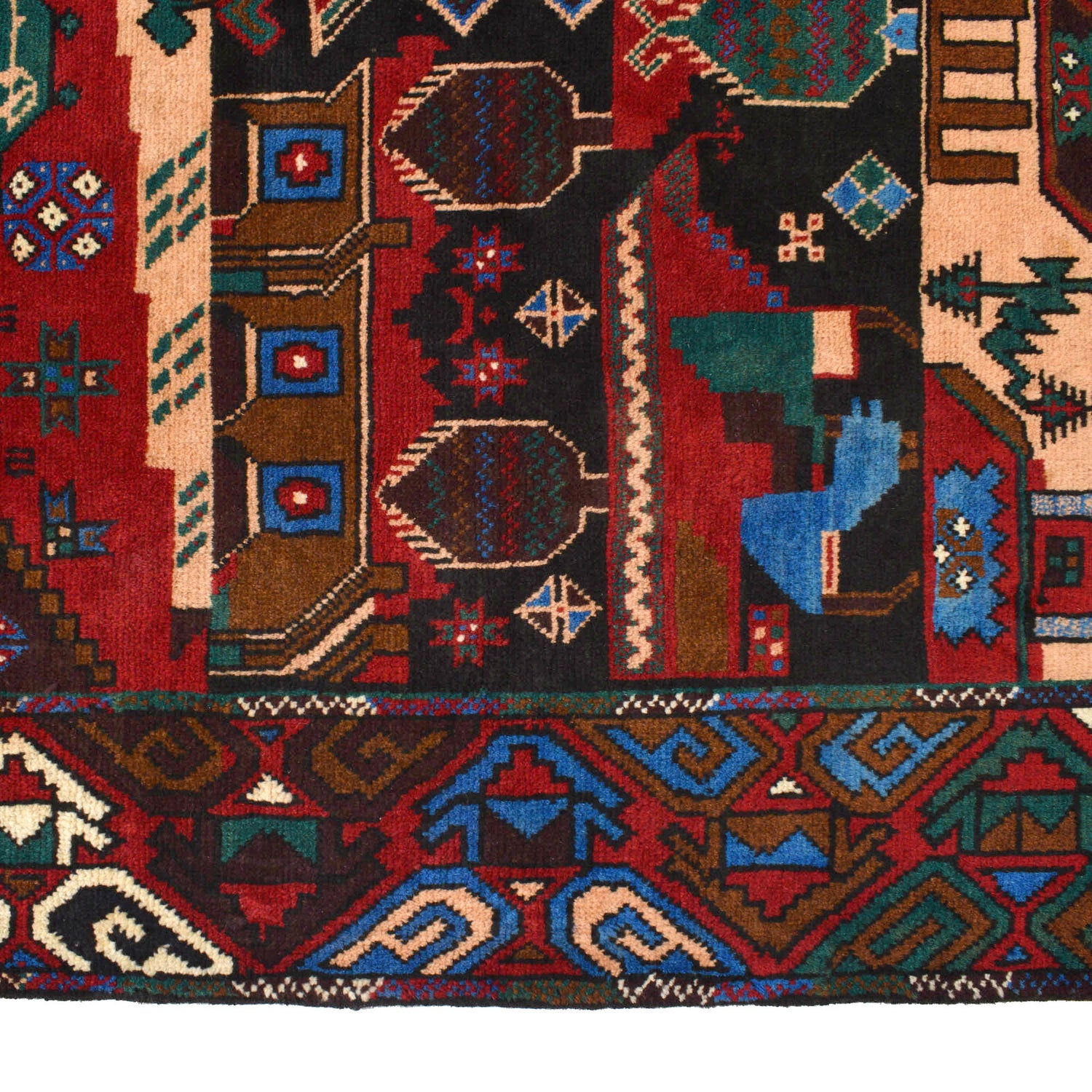 Pictorial Rug Handmade Multi Design