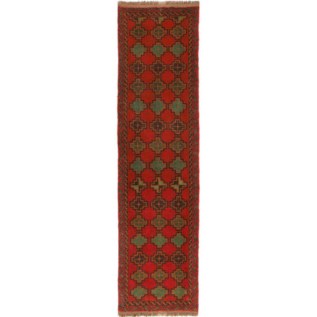 Baluchi Runner Rug Handmade Red 10' Runner