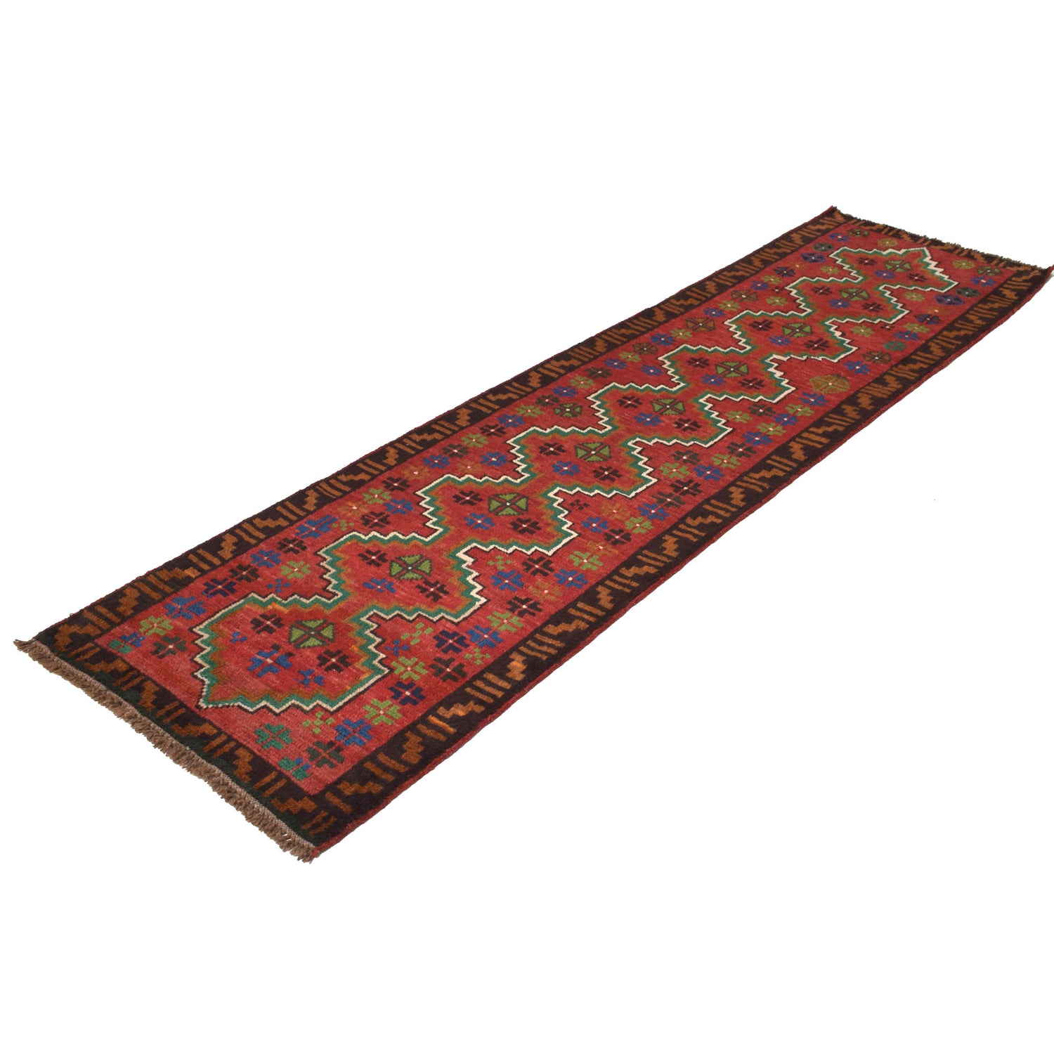 Baluchi Runner Rug Handmade Red 10' Runner