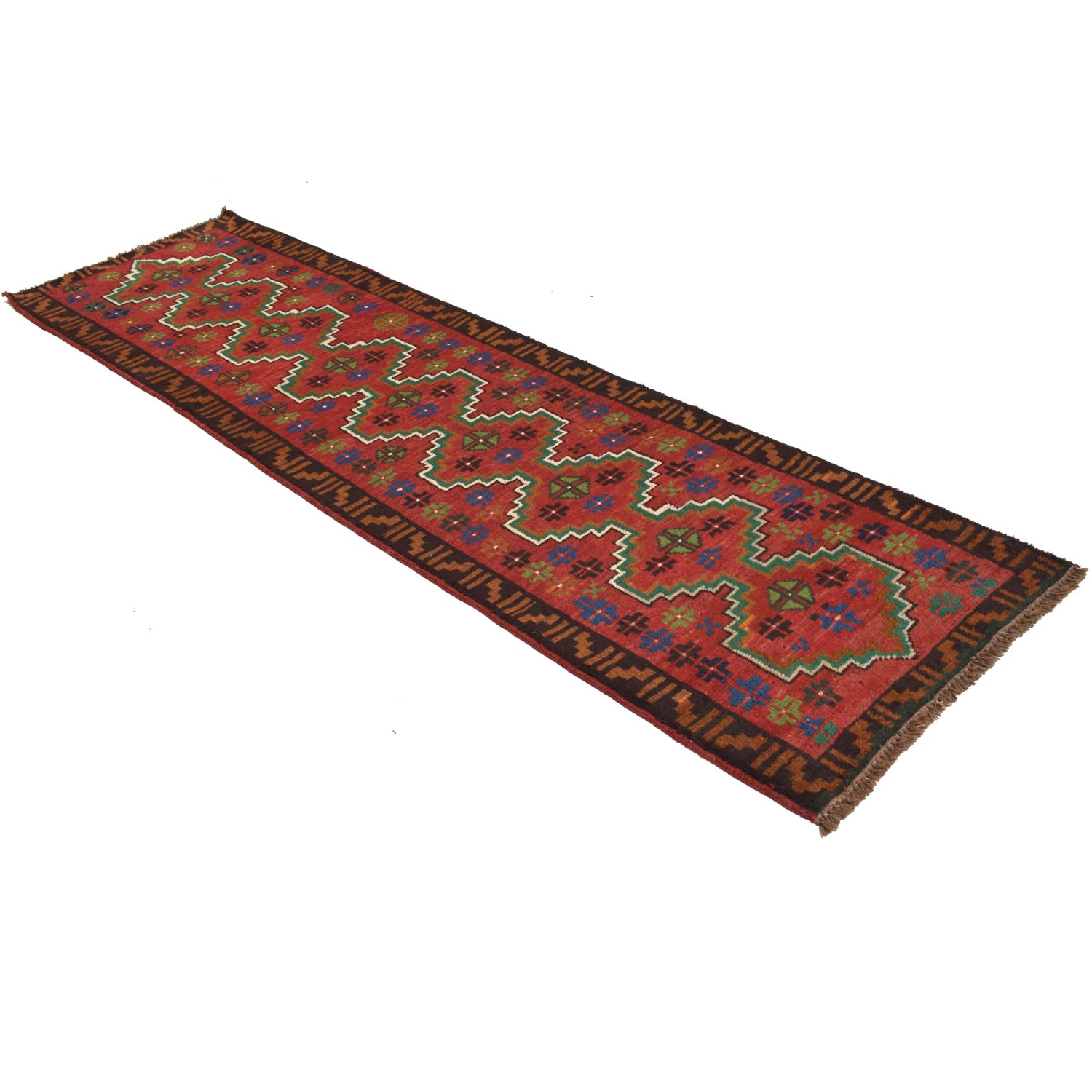 Baluchi Runner Rug Handmade Red 10' Runner