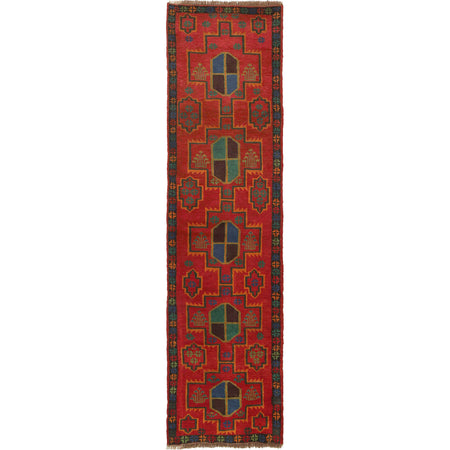 Baluchi Runner Rug Handmade Red 10' Runner