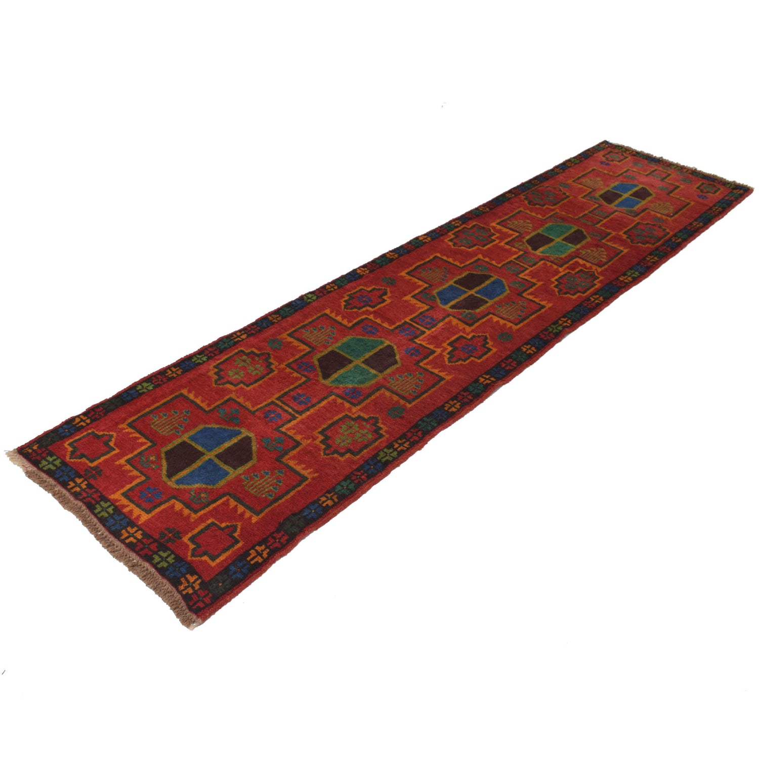 Baluchi Runner Rug Handmade Red 10' Runner