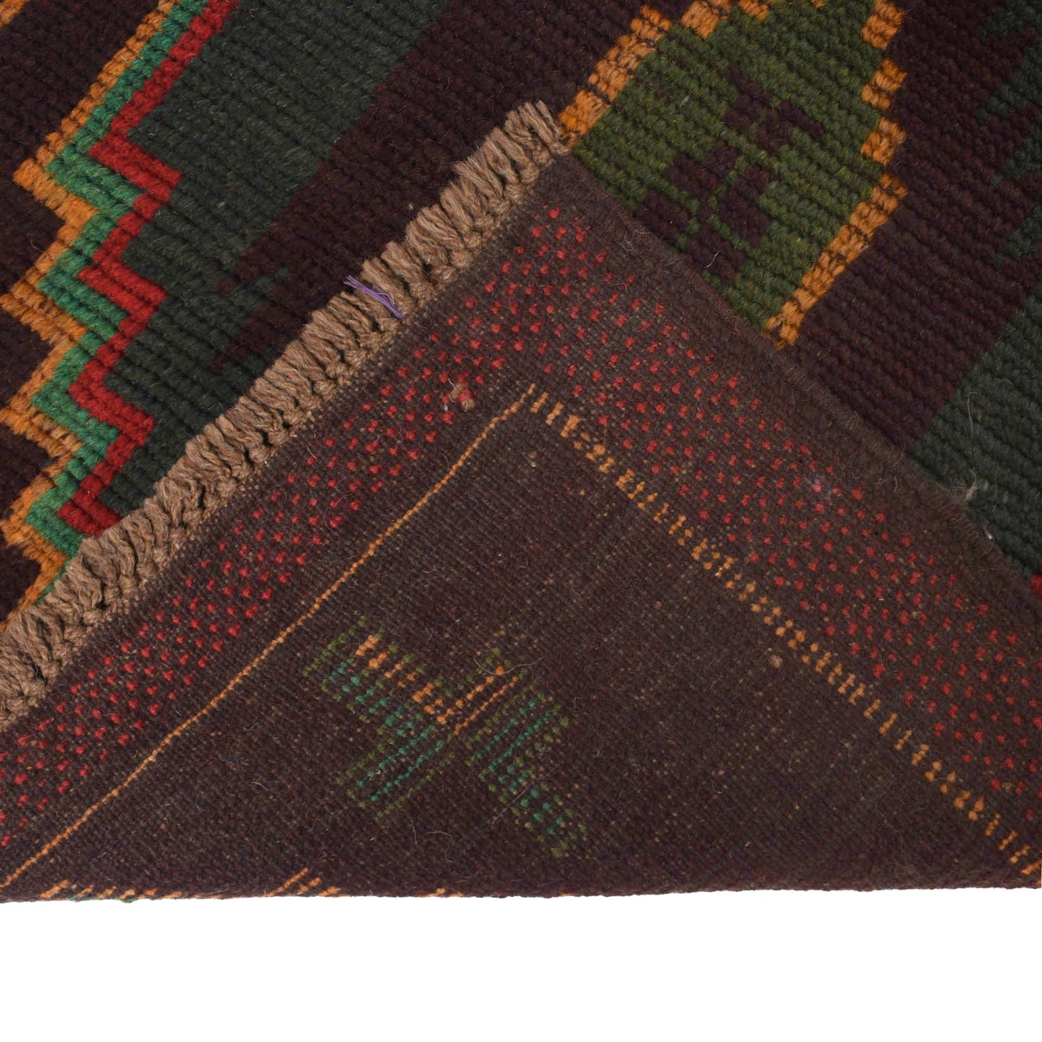 Baluchi Runner Rug Handmade Brown 10' Runner