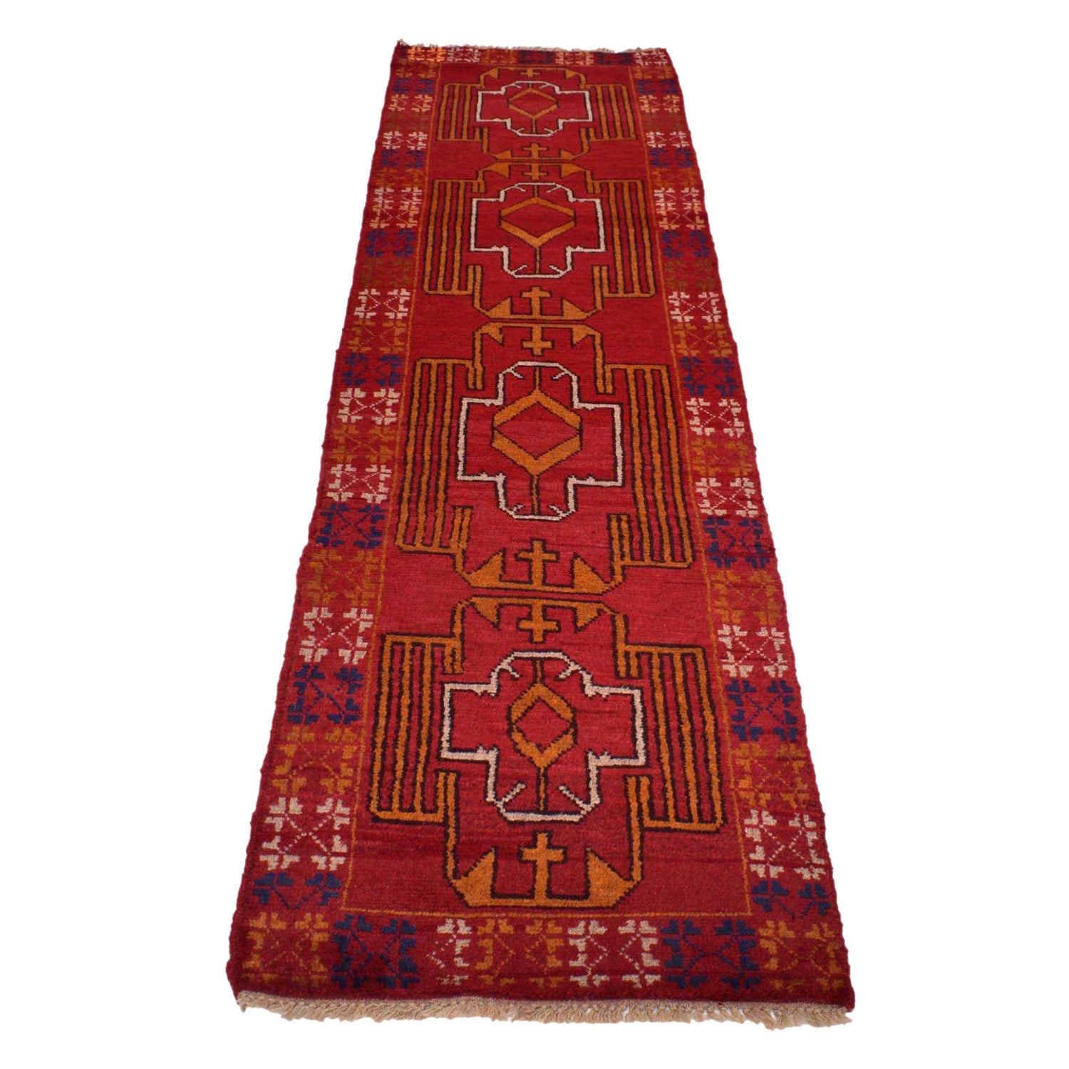 Baluchi Runner Rug Handmade Red 8' Runner