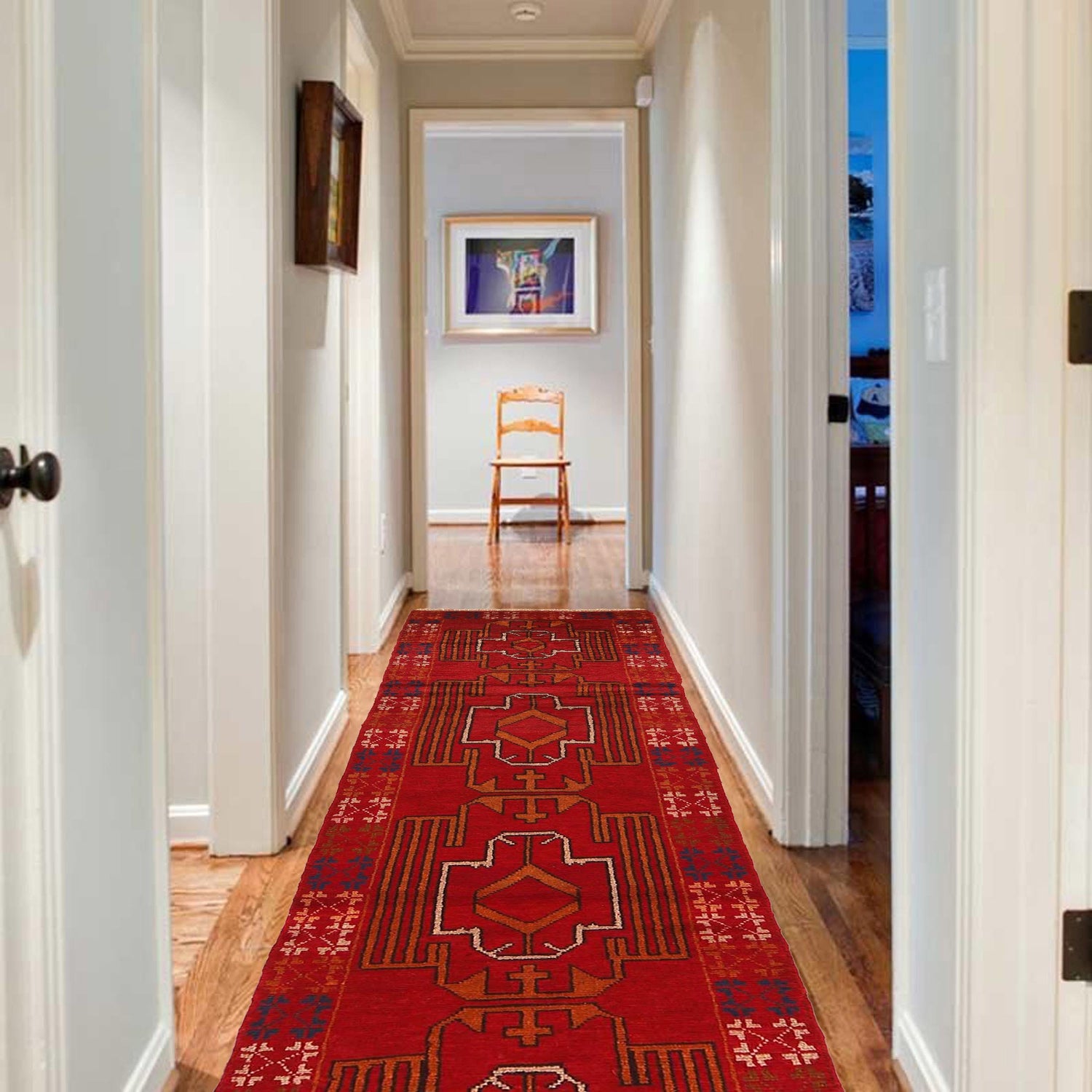 Baluchi Runner Rug Handmade Red 8' Runner
