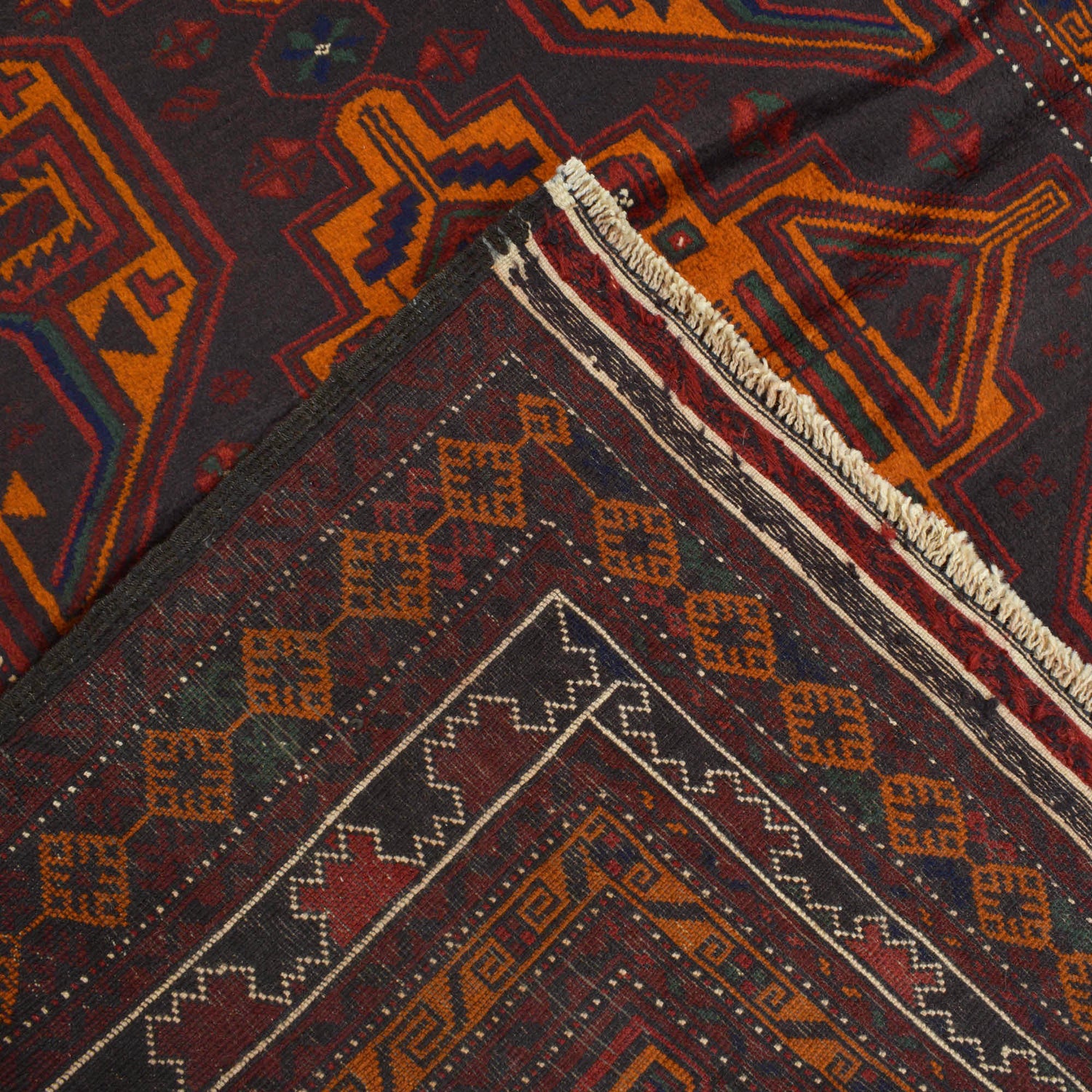 Baluchi Rug Handmade Multi Geometric 4x6 ft