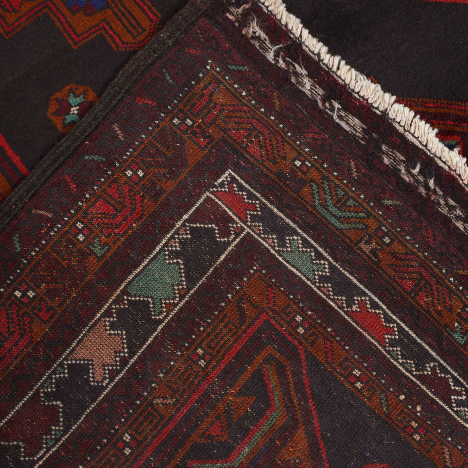 Baluchi Rug Handmade Multi Geometric 4x6 ft