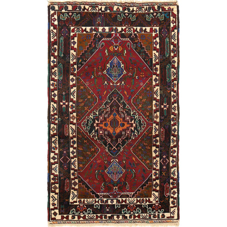 Baluchi Rug Handmade Multi Geometric 4x6 ft