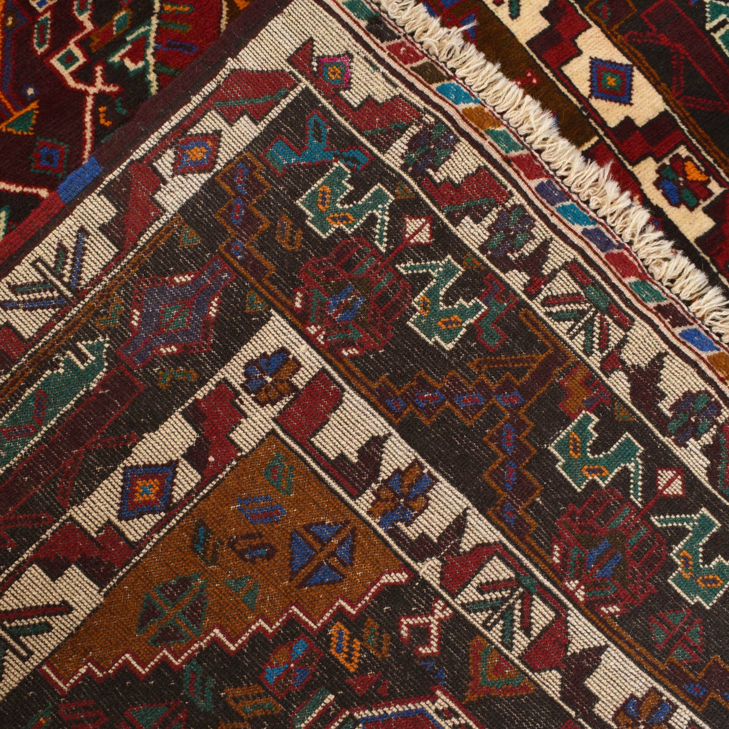 Baluchi Rug Handmade Multi Geometric 4x6 ft