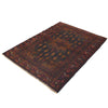 Baluchi Rug Handmade Black Geometric 4x6 ft