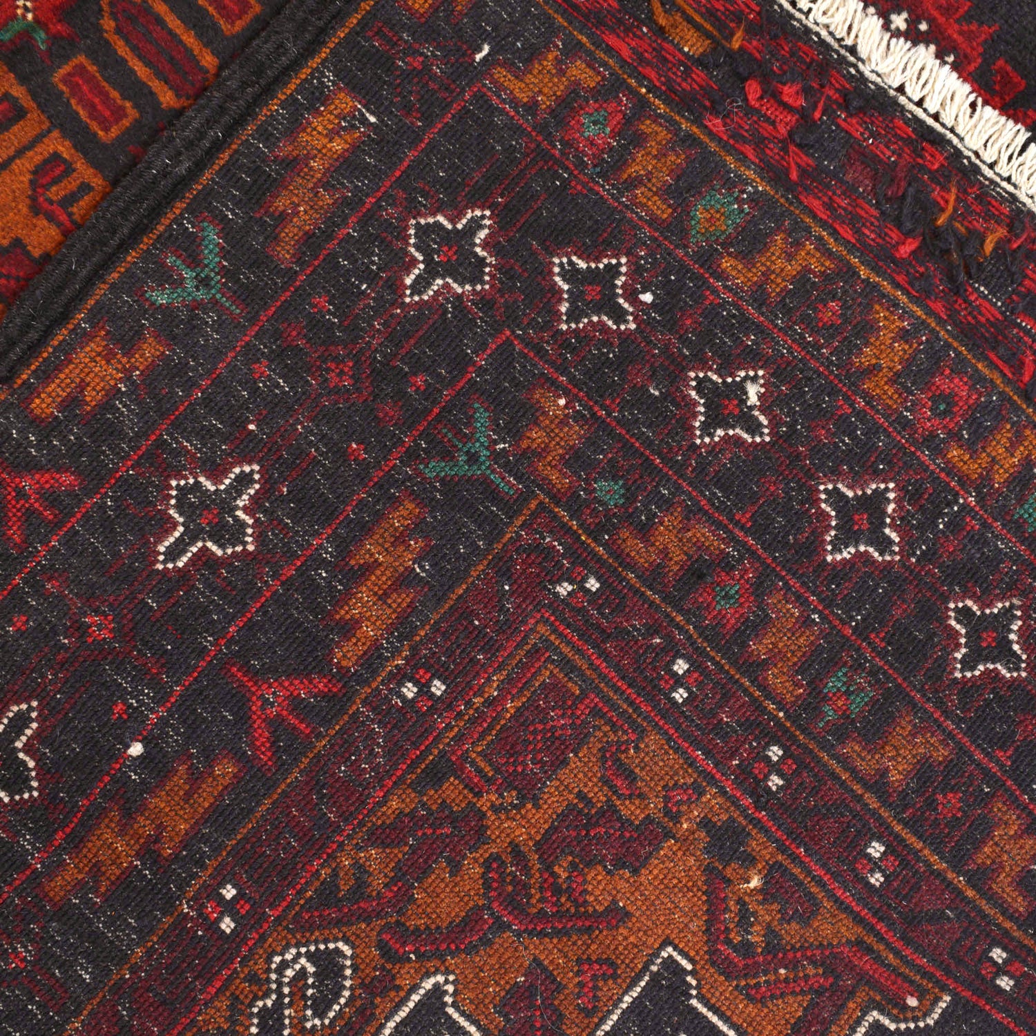 Baluchi Rug Handmade Multi Geometric 4x6 ft