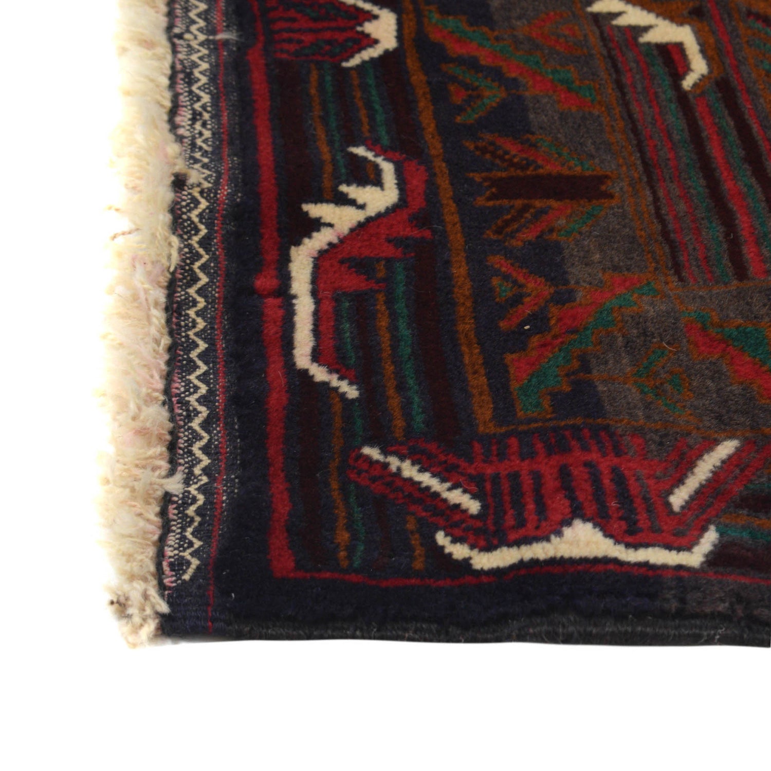 Baluchi Rug Handmade Multi Geometric 4x6 ft