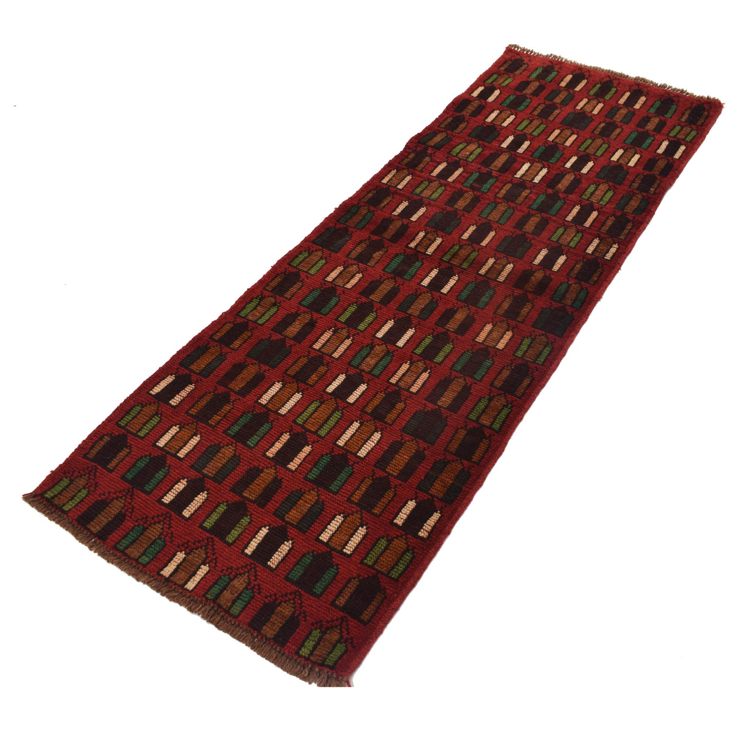 Baluchi Runner Rug Handmade Red 6' Runner