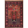 Baluchi Rug Handmade Multi Prayer Design 3x5 ft