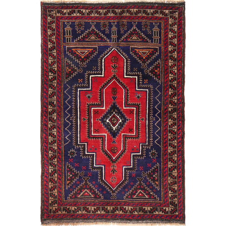 Baluchi Rug Handmade Multi Prayer Design 3x5 ft