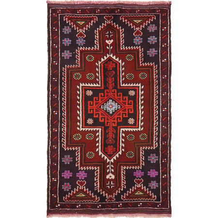 Baluchi Rug Handmade Multi Floral 2x4 ft