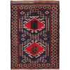 Baluchi Rug Handmade Navy Blue Floral 2x4 ft